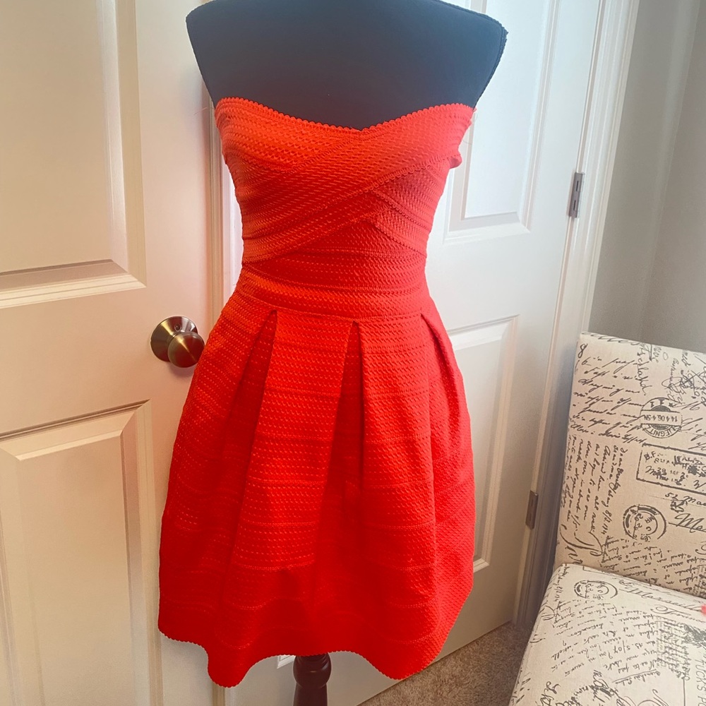 New express strapless mini dress
